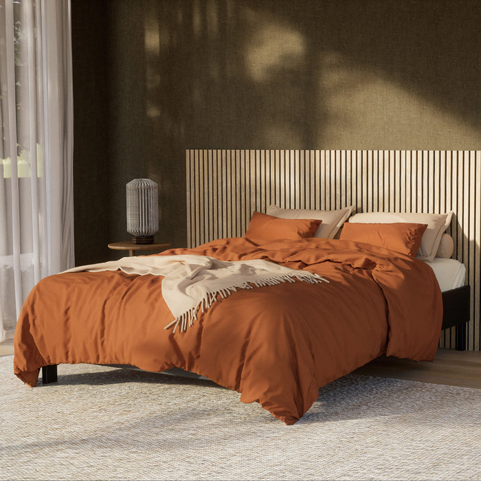 by fonQ Fresh Dekbedovertrek 240 x 240 cm - Terracotta