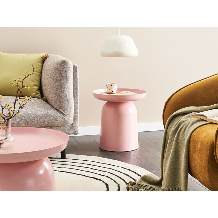 Beliani - TAGGART - Bijzettafel - Pastelroze - IJzer