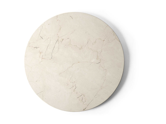 Androgyne bijzettafel Ø40 ivoor, Emperador marmer