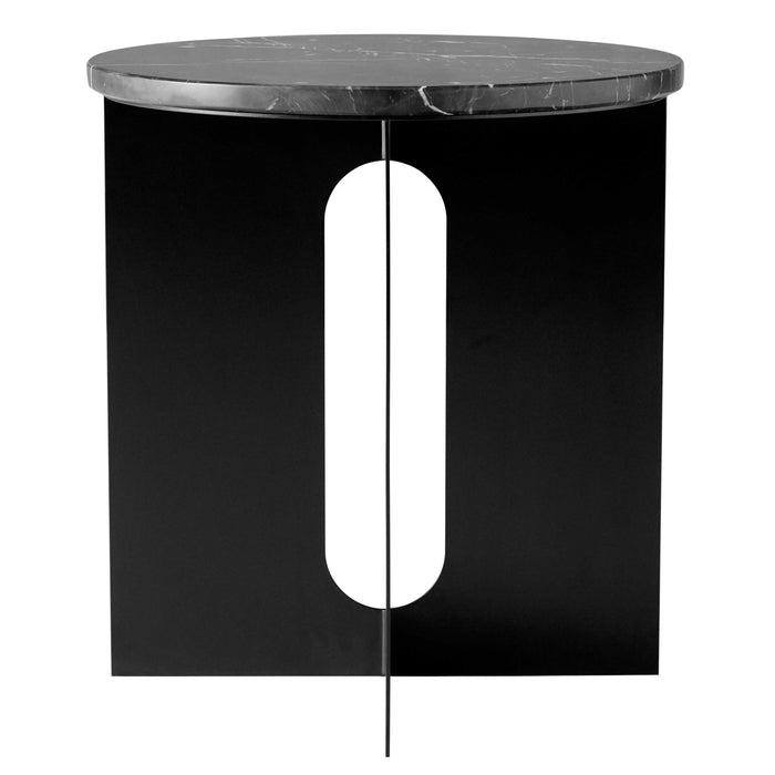 Androgyne bijzettafel Ø40 zwart, Marquina marmer zwart