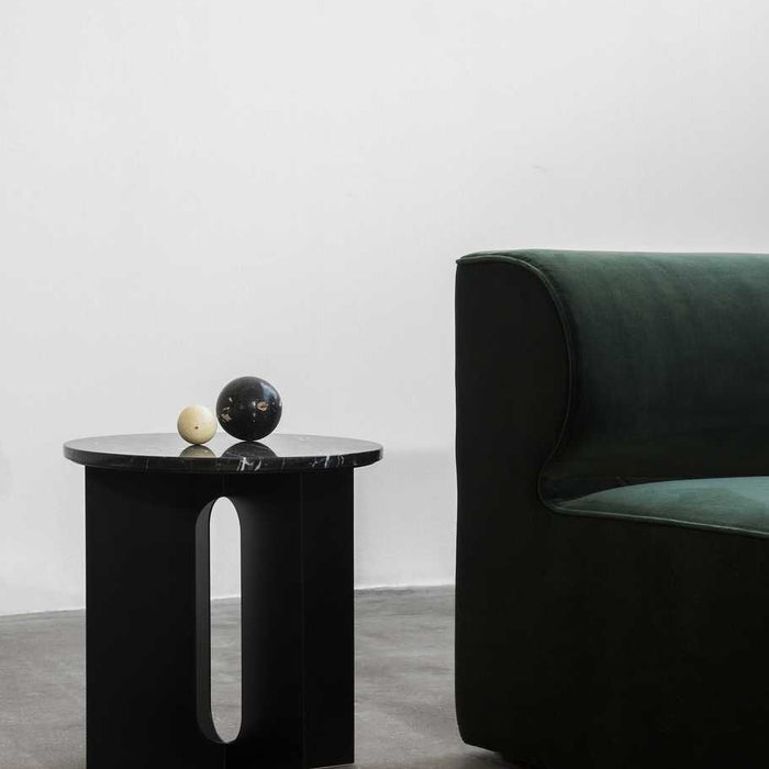 Androgyne bijzettafel Ø40 zwart, Marquina marmer zwart