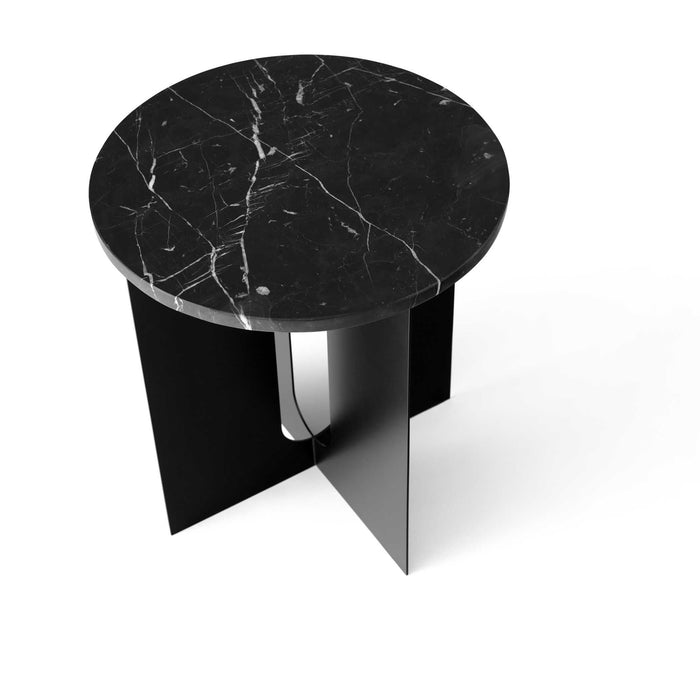 Androgyne bijzettafel Ø40 zwart, Marquina marmer zwart