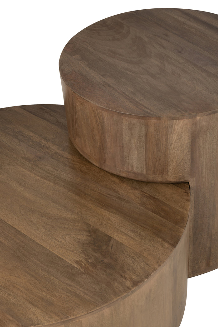 J-Line bijzettafel toge - hout - bruin - 2 stuks