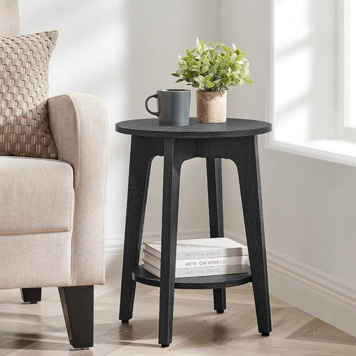 ACAZA Bijzettafel - Nachtkastje - Kleine Salontafel - Zwart - 50x40x40 cm - Banktafel