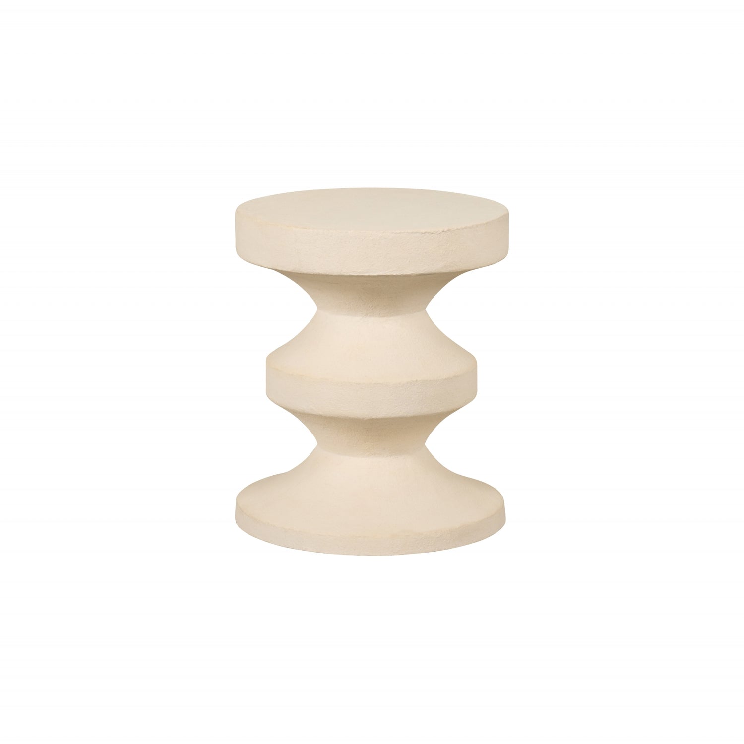 Bijzettafel Kreien - Beige|Creme - Metaal | Papier Maché