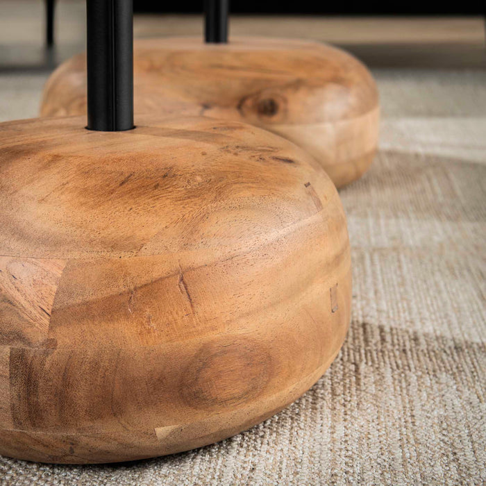 Fraaai Nicholas salontafel set van 2 driehoekig - massief acacia