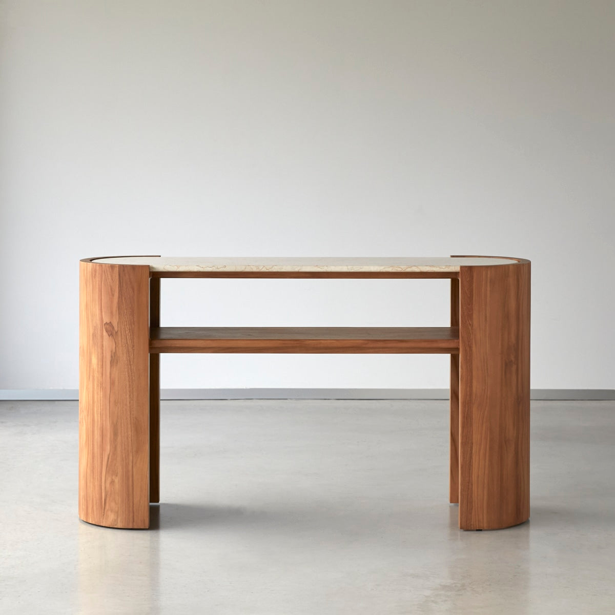 Tikamoon - Consoletafel in teakhout en marmer 140 Virgile