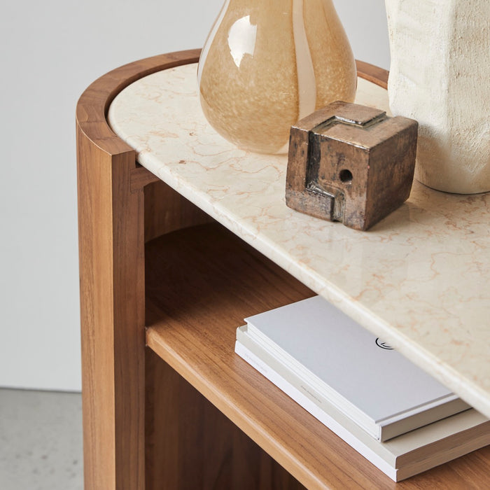 Tikamoon - Consoletafel in teakhout en marmer 140 Virgile