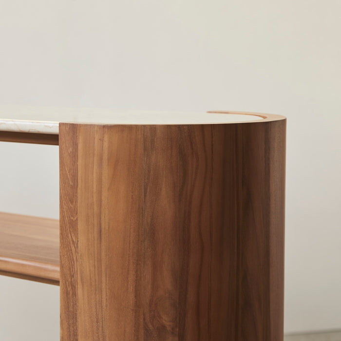 Tikamoon - Consoletafel in teakhout en marmer 140 Virgile