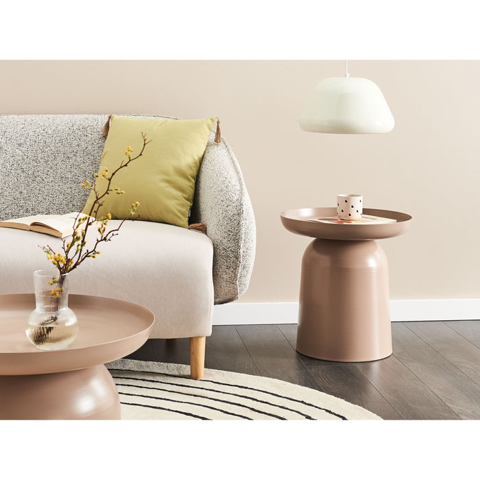 Beliani - TAGGART - Bijzettafel - Taupe - IJzer