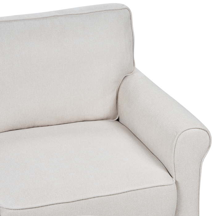 Beliani - RONNEBY - Driezitsbank - Lichtbeige - Polyester