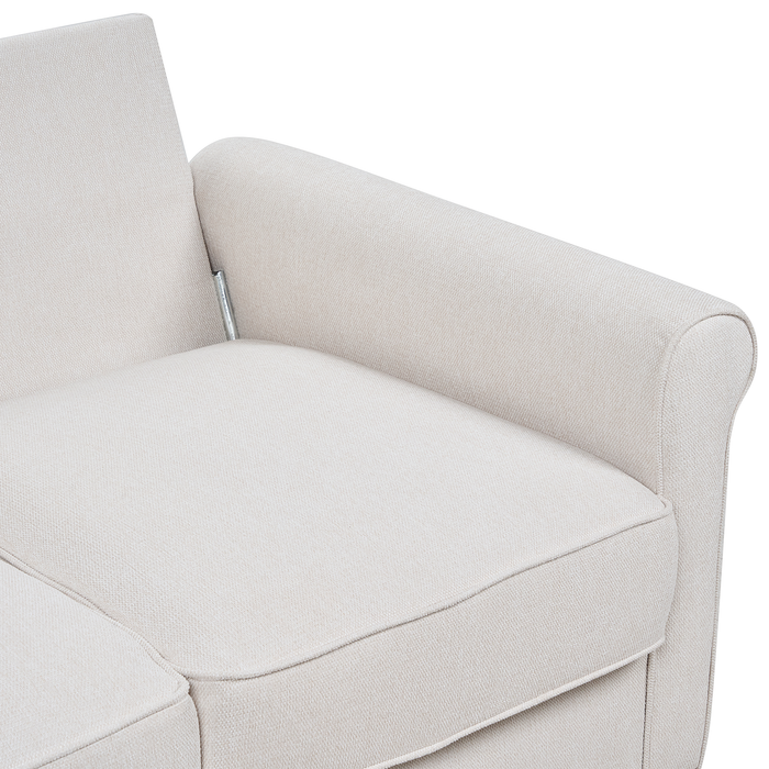 Beliani - RONNEBY - Driezitsbank - Lichtbeige - Polyester