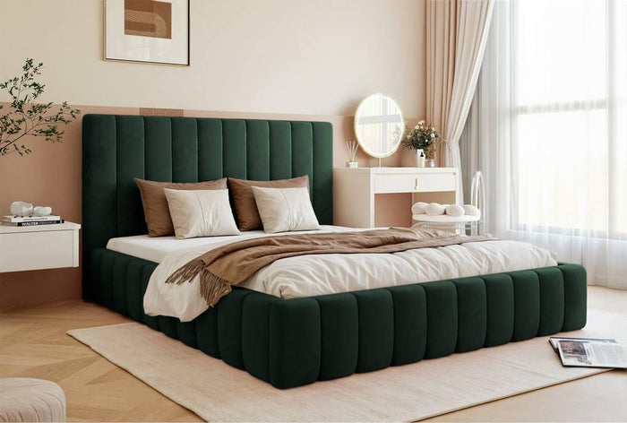 NADUVI Collection Bedframe Flores velvet 160x200 met opbergvak