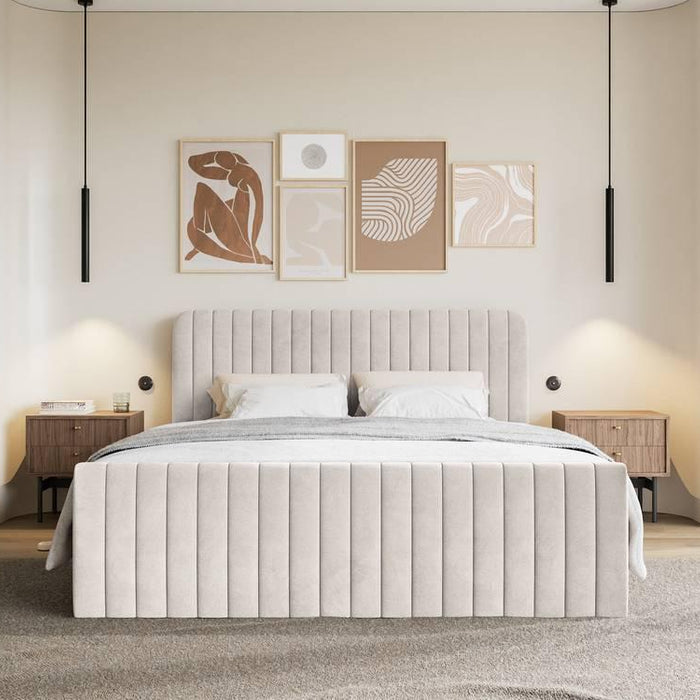 NADUVI Collection Boxspring Adrien velvet met opbergvak 160x200