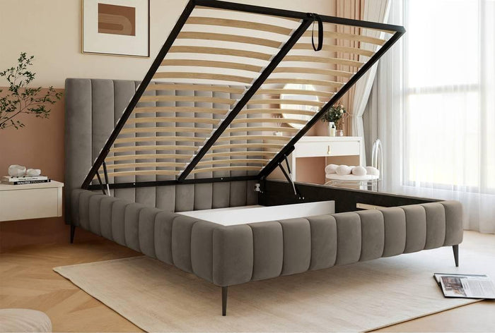 NADUVI Collection Bedframe Flores velvet 180x200 met opbergvak