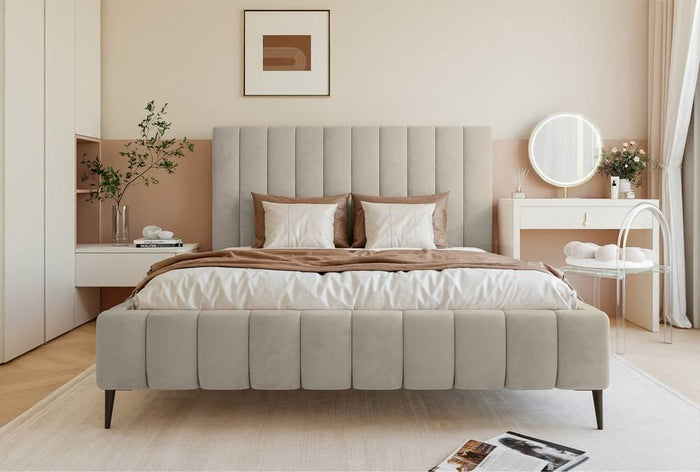 NADUVI Collection Bedframe Flores velvet 160x200 met opbergvak