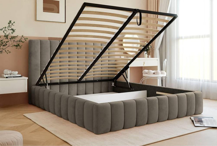 NADUVI Collection Bedframe Flores velvet 160x200 met opbergvak