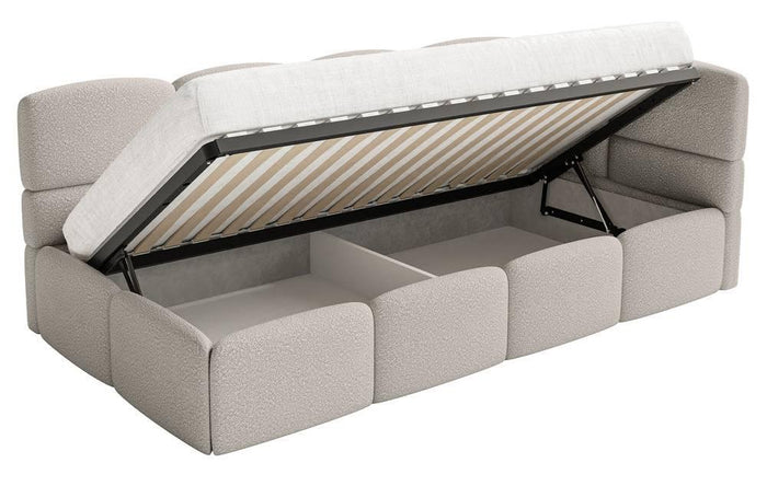 NADUVI Collection Jeugdbed Chloe rechts bouclé 90x200 met opbergruimte