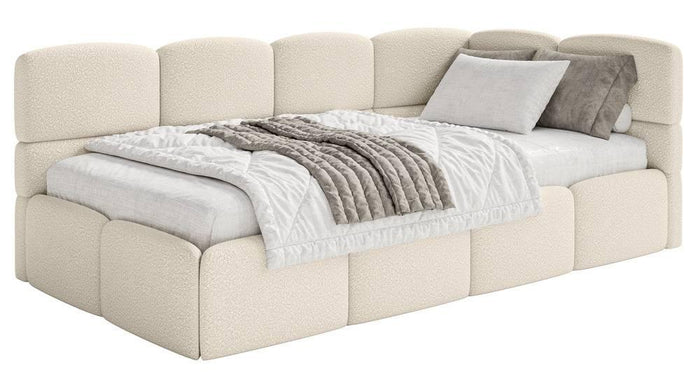 NADUVI Collection Jeugdbed Chloe rechts bouclé 90x200 met opbergruimte