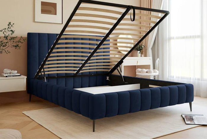 NADUVI Collection Bedframe Flores velvet 180x200 met opbergvak