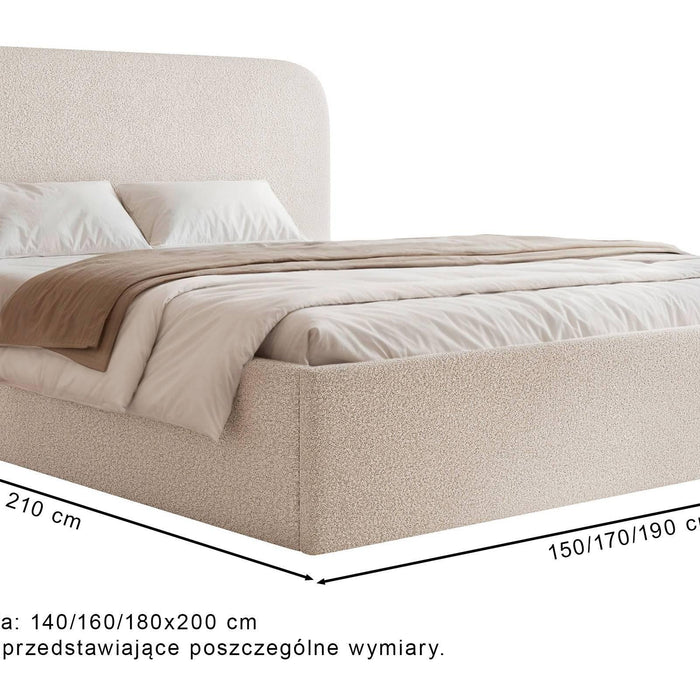NADUVI Collection Bedframe Fia 160x200 chenille met opbergvak