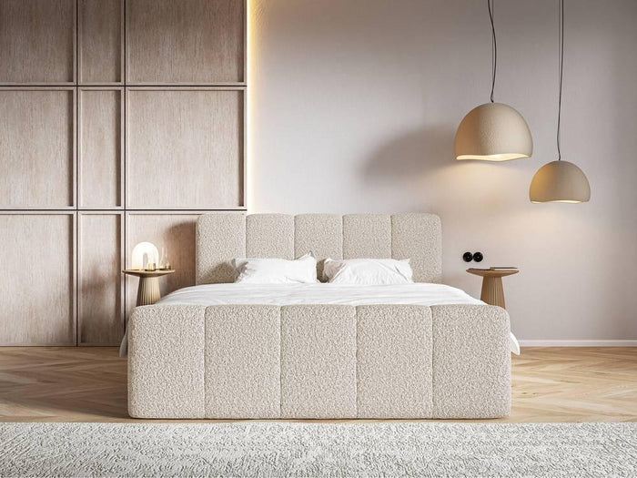 NADUVI Collection Boxspring Chloe 140x200 bouclé met opbergruimte
