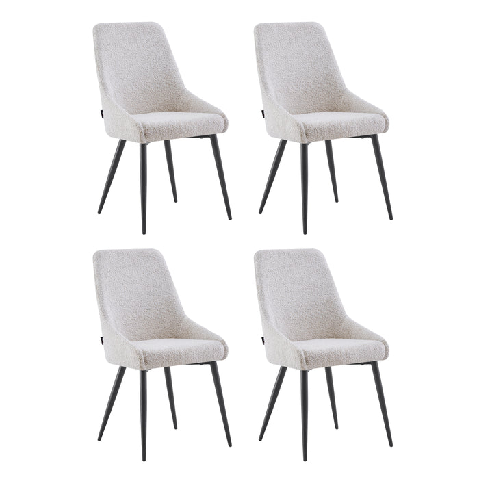 Furnihaus Eetkamerstoel Oscar Boucle Beige Set van 4