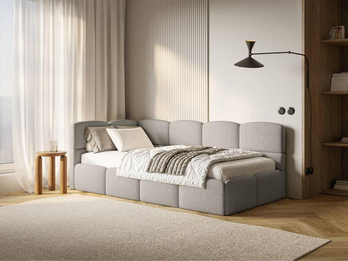 NADUVI Collection Jeugdbed Chloe links bouclé 90x200 met opbergruimte