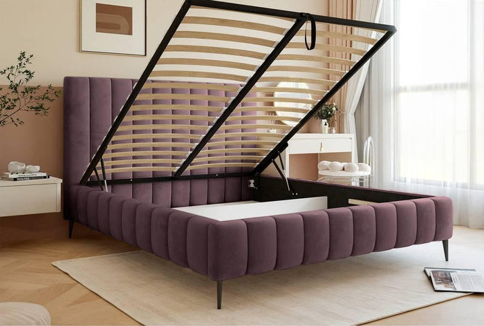 NADUVI Collection Bedframe Flores velvet 180x200 met opbergvak