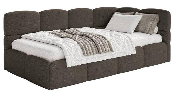 NADUVI Collection Jeugdbed Chloe rechts bouclé 90x200 met opbergruimte