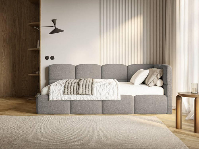 NADUVI Collection Jeugdbed Chloe rechts bouclé 90x200 met opbergruimte