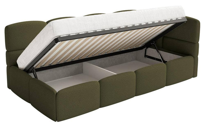 NADUVI Collection Jeugdbed Chloe rechts bouclé 90x200 met opbergruimte