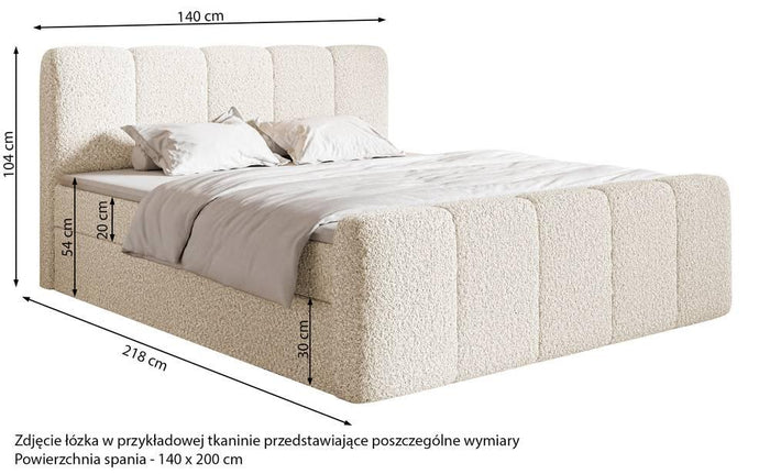 NADUVI Collection Boxspring Chloe 140x200 bouclé met opbergruimte