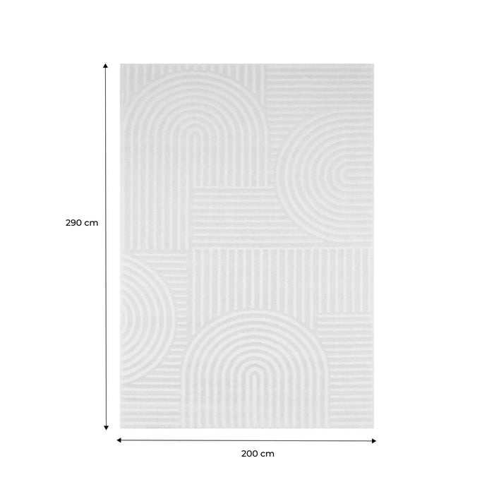 sweeek - Interieurtapijt met grafisch boogpatroon, crème