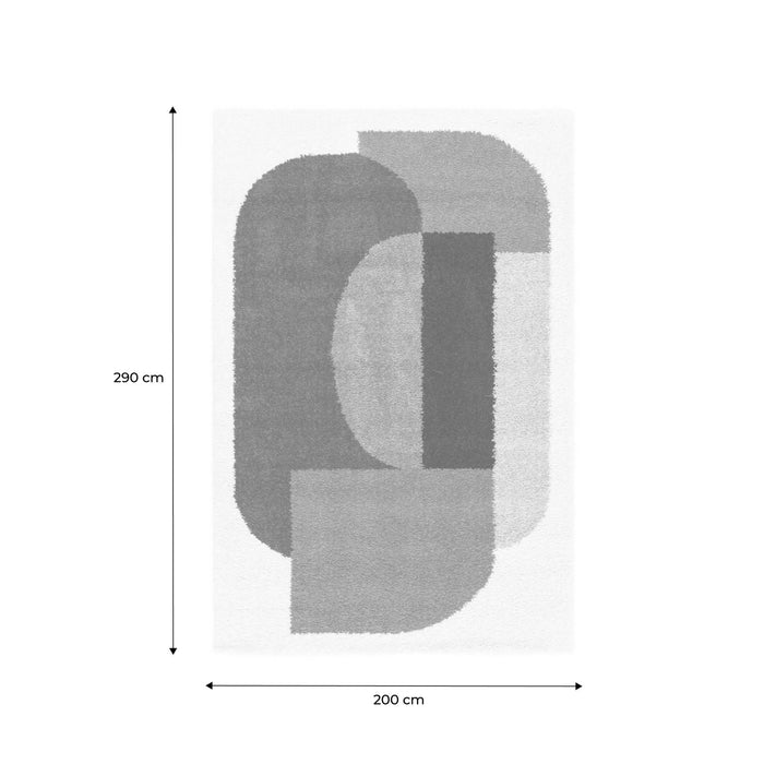 sweeek - Shaggy interieurtapijt, geometrisch patroon, veelkleurig