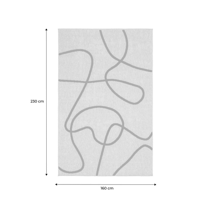 sweeek - Interieurtapijt met jute-effect, zwart grafisch