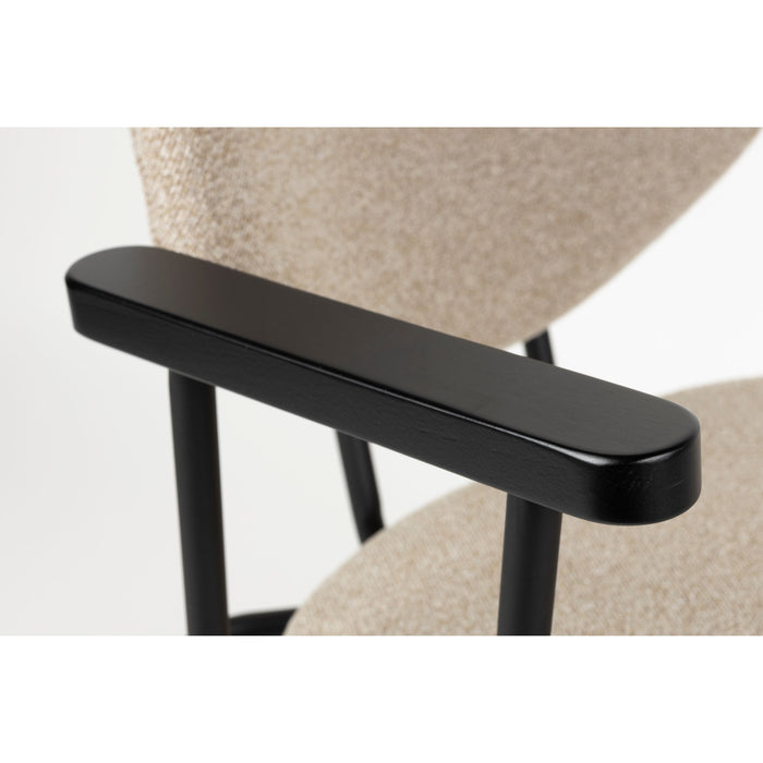 Housecraft Living Zelo Eetkamerstoelen  Armleuning Beige - Set van 2