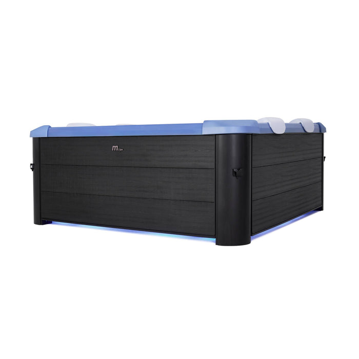 sweeek - Vaste spa 6 plaatsen, vierkant, blauw, hydromassages, 4