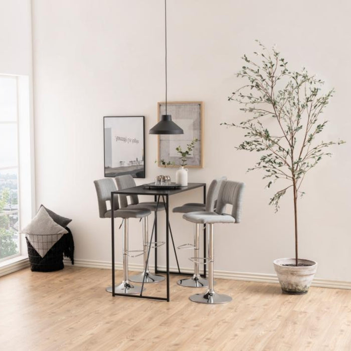 Giga Living - Barkruk Lichtgrijs|Zilver - Zithoogte 83cm - Wistad - Set van 2