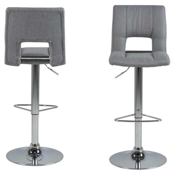 Giga Living - Barkruk Lichtgrijs|Zilver - Zithoogte 83cm - Wistad - Set van 2