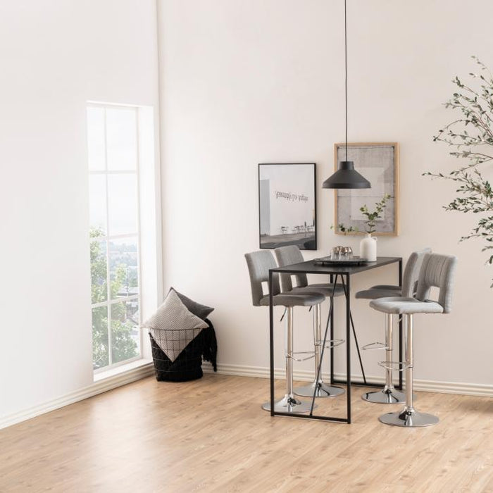 Giga Living - Barkruk Lichtgrijs|Zilver - Zithoogte 83cm - Wistad - Set van 2