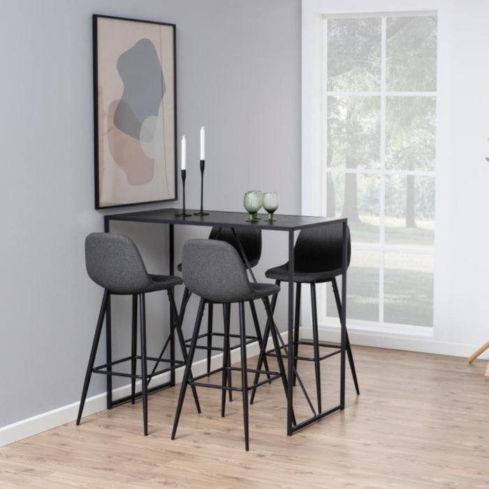 Giga Living - Barkruk Lichtgrijs|Zwart - Zithoogte 75cm - Willy - Set van 2