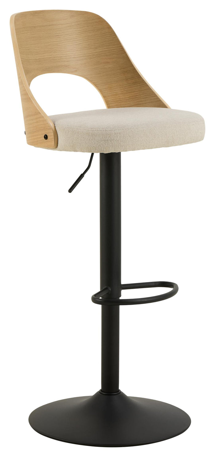 Giga Living - Barkruk - Beige Stof - Zithoogte 84cm - Lucas - Set van 2