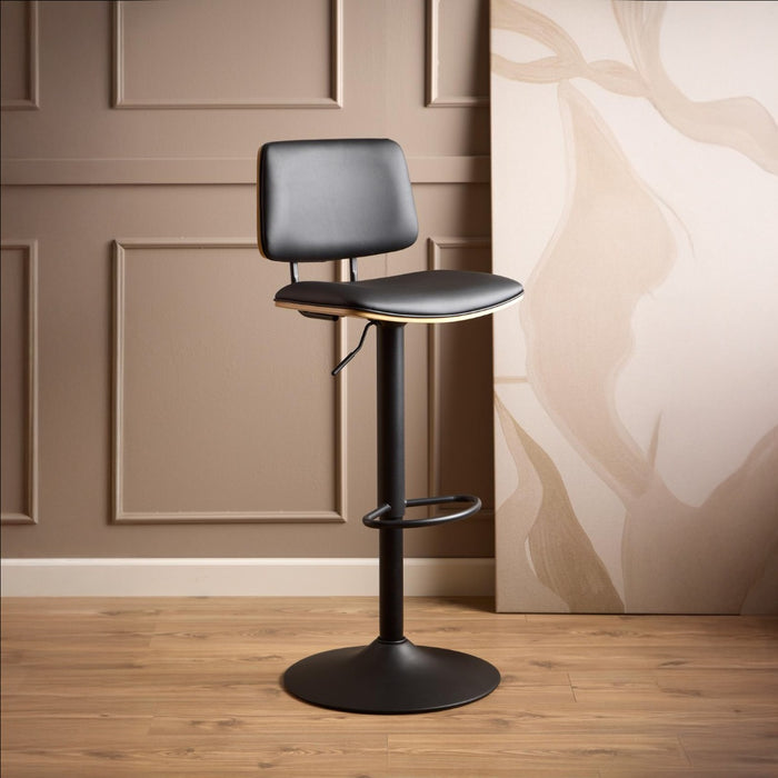 Giga Living - Barkruk - Zwart PU leer - Zithoogte 85cm - Muris