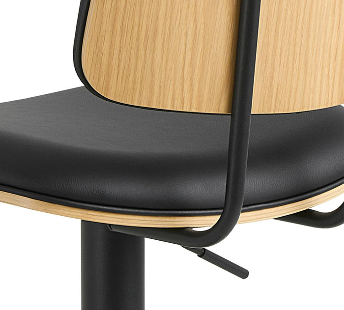 Giga Living - Barkruk - Zwart PU leer - Zithoogte 85cm - Muris