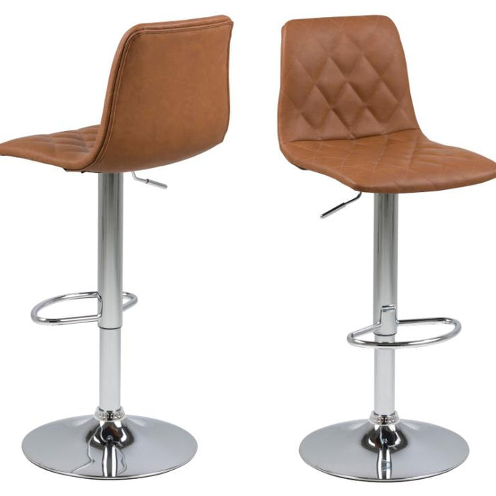 Giga Living - Barkruk - Bruin PU leer - Zithoogte 82cm - Framsta