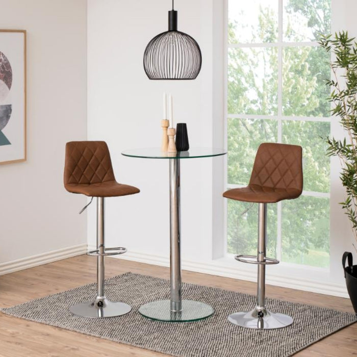 Giga Living - Barkruk - Bruin PU leer - Zithoogte 82cm - Framsta