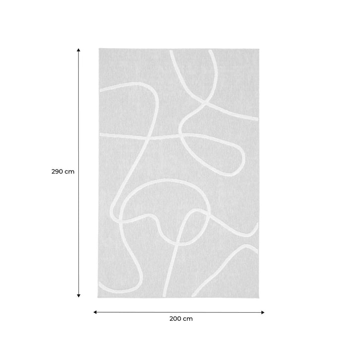 sweeek - Interieurtapijt met jute-effect, reliëf grafisch patroon in