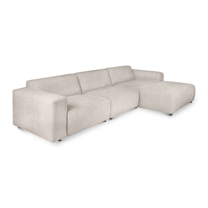 by fonQ Nova Hoekbank met Chaise Longue Rechts - Bouclé - Greige