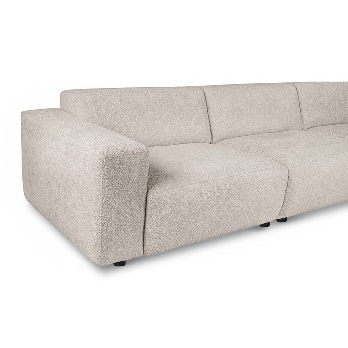 by fonQ Nova Hoekbank met Chaise Longue Rechts - Bouclé - Greige